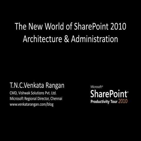 The new world of share point 2010 architecture & administration
