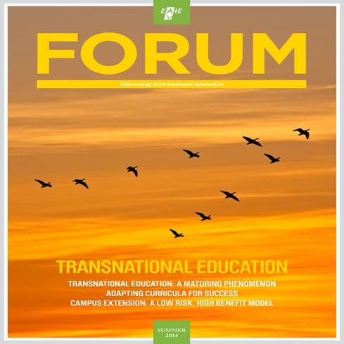 Transnational education for all | 2014 summer EAIE Forum member magazine
