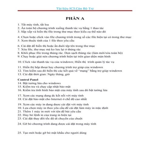 Tổng hợp đề cương thực hành cả 3 phần 