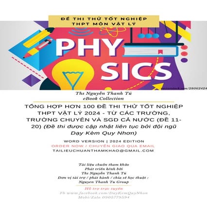 TỔNG HỢP HƠN 100 ĐỀ THI THỬ T﻿ỐT NGHIỆP THPT VẬT LÝ 2024 - TỪ CÁC TRƯỜNG, TRƯ...