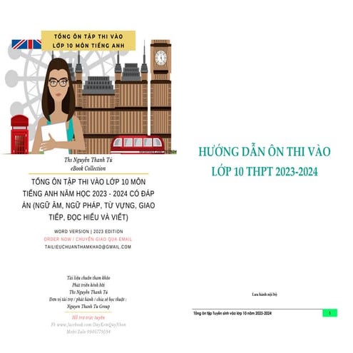 TỔNG ÔN TẬP THI VÀO LỚP 10 MÔN TIẾNG ANH NĂM HỌC 2023 - 2024 CÓ ĐÁP ÁN (NGỮ Â...