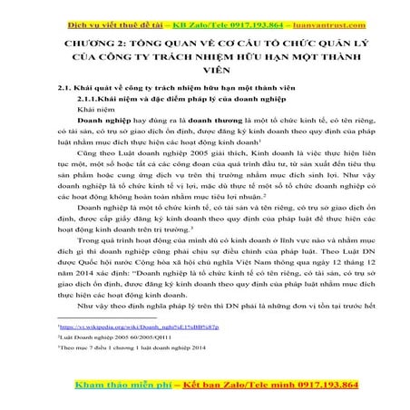 Tổng quan về cơ cấu tổ chức quản lý của công ty trách nhiệm hữu hạn một thành...