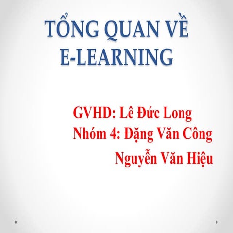 chủ đề 1 - Tổng quan về elearning