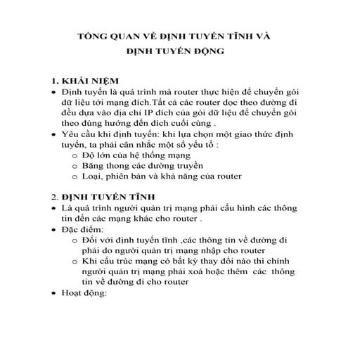 Tổng quan về định tuyến tĩnh và