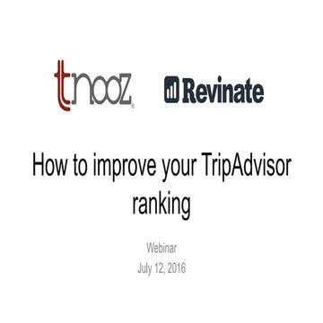 WEBINAR VIDEO: Cornell/Revinate study of how to improve your TripAdvisor rank...