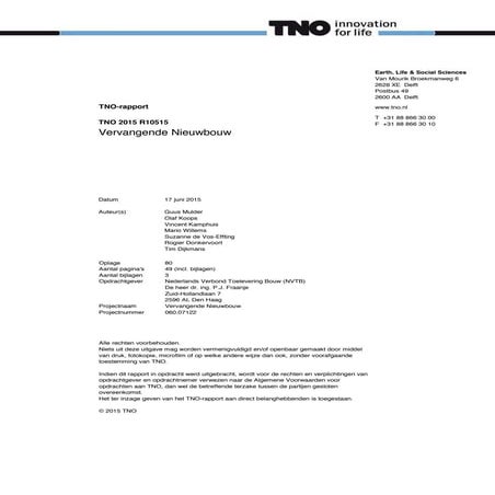 TNO rapport Vervangende Nieuwbouw 170615
