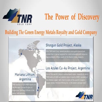 TNR Gold Investor Presentation: Building The Green Energy Metals Royalty and ...