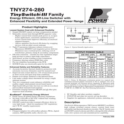 Lot De 10 Circuits Intégrés TNY279 / TNY279P / TNY279PN En Boîtier DIP-7 - Pour Alimentations à Découpage
