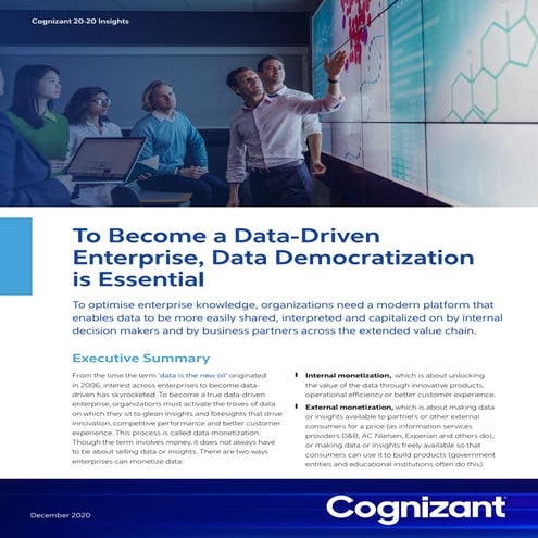 To Become a Data-Driven Enterprise, Data Democratization is Essential