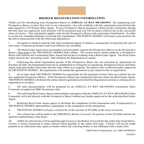 To agents broker registration info | PDF