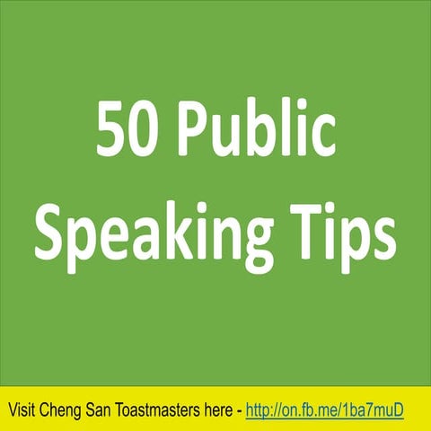50 Public Speaking Tips Pdf