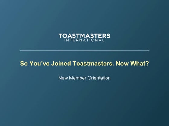 easy-Speak introduction 4 new Toastmasters members | PPTX