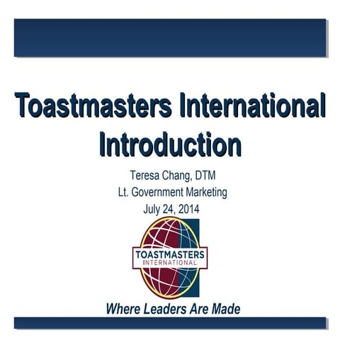 Toastmasters introduction (中原大學) | PPT | Business Expos & Conferences ...