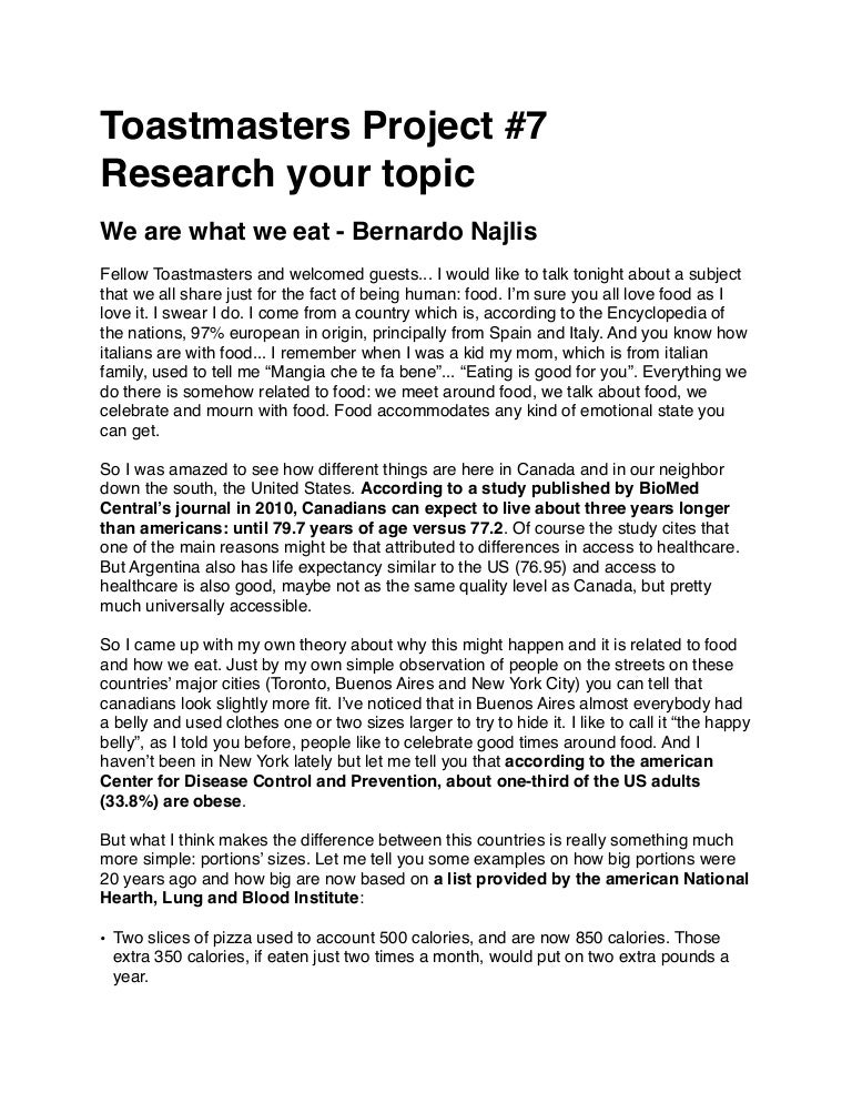 Toastmasters Speech 7 Research Your Subject