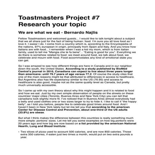 Toastmasters speech #7  - Research your Subject