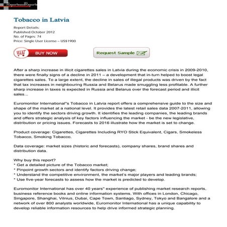 Tobacco in Latvia | PDF