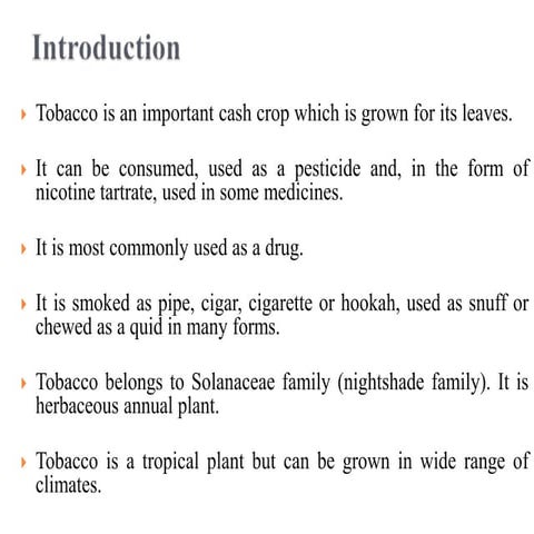 Tobacco intercultural operations 