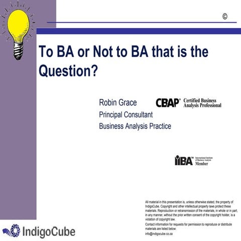 To BA or Not to BA that is the question