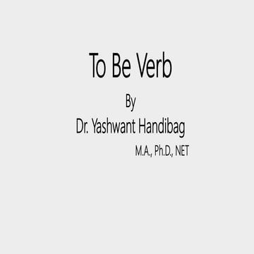 To be verb  - am is are