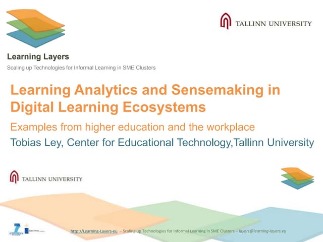 Learning Analytics and Sensemaking in Digital Learning Ecosystems - Examples ...