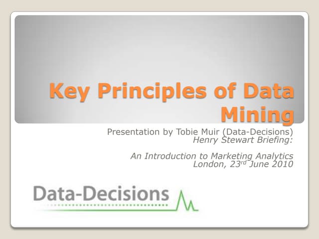 Key Principles Of Data Mining