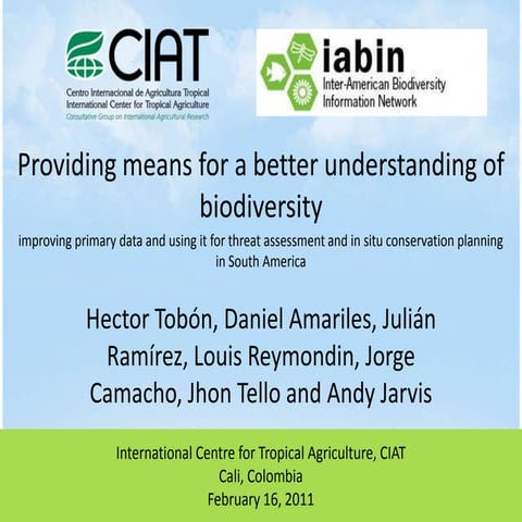IABIN tools project on mapping biodiversity in Latin America