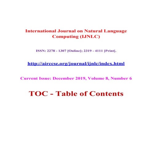 Current Issue: December 2019, Volume 8, Number 6
