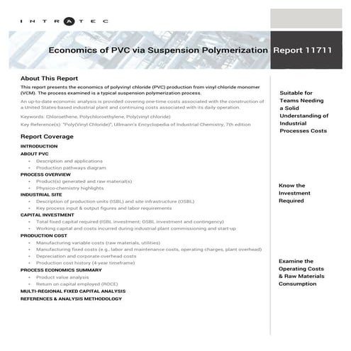 Feasibility Studies: PVC Manufacturing | PDF