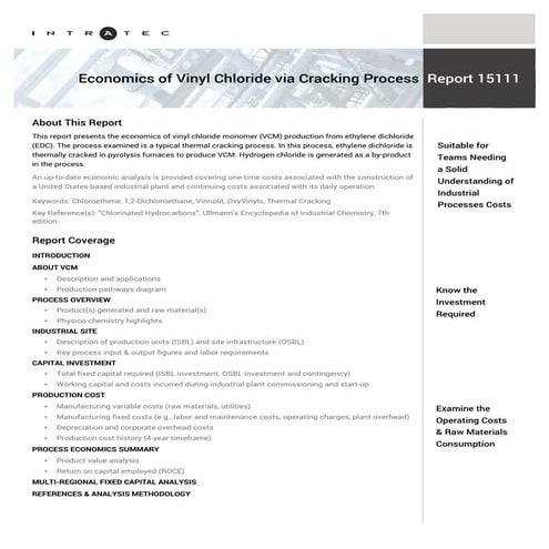 Feasibility Studies: VCM Manufacturing