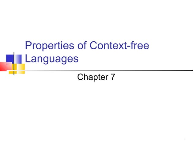 Toc CFG  cfl properties