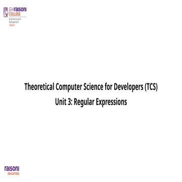 Comprehensive Guide to Regular Expressions and Automata Theory | PPTX