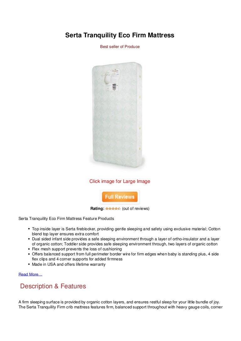 serta tranquility firm crib mattress