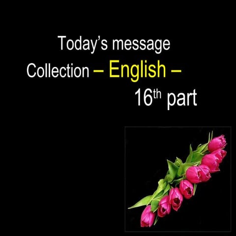 Today’s message  collection – english –    16th part