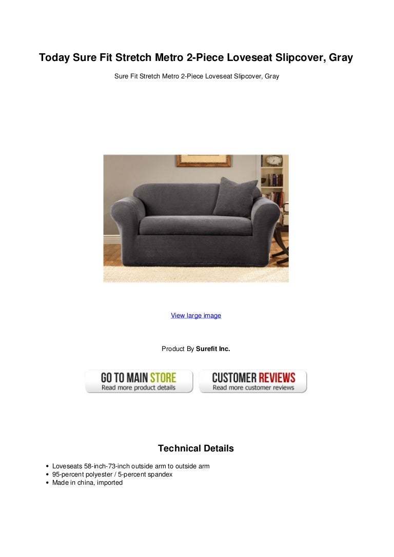 Today Sure Fit Stretch Metro 2 Piece Loveseat Slipcover Gray