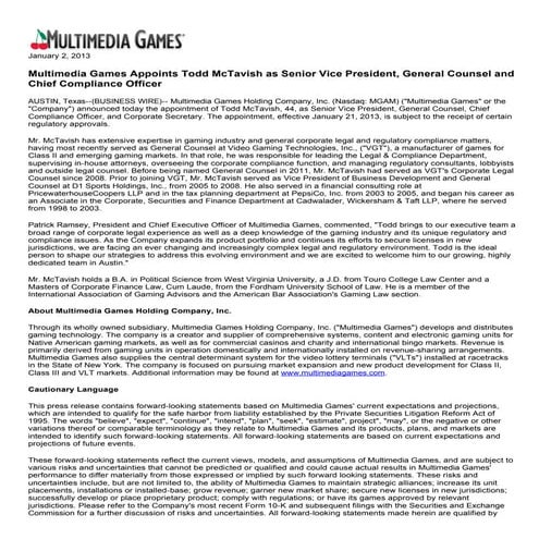 Todd Mctavish Multimedia Games Incc