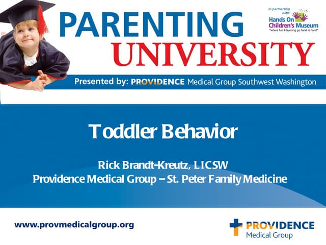 Parenting U: Toddler Behavior