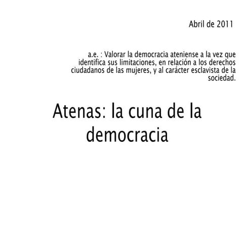 La democracia ateniense 7 basico | PPTX