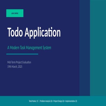 Developing a Modern Java Swing Todo Application with Glassmorphic UI | PPTX
