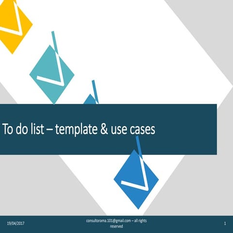 To do list - template & use cases