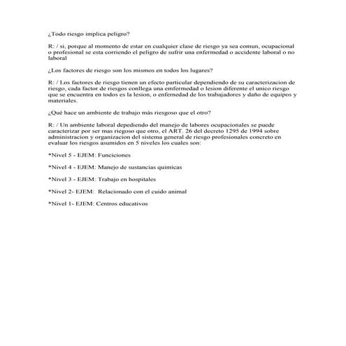 Todo riesgo implica peligro | DOCX