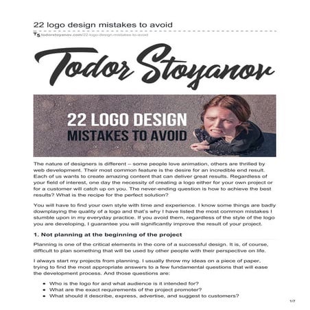 Todorstoyanov.com - 22 logo design mistakes to avoid
