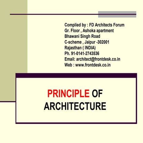 Principle of architecture