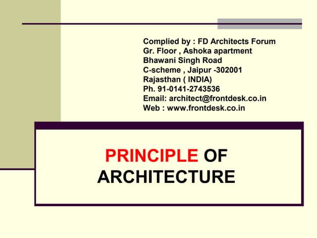 Principle of architecture