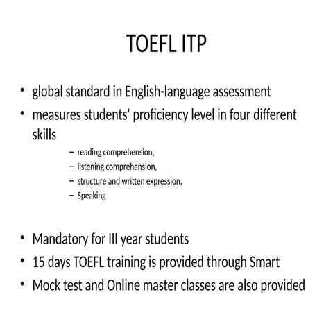 TOEFL IBT EXAM ELIGIBILITY AND GUIDELINES | PPTX