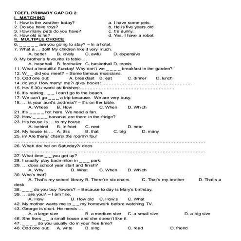 Toefl primary cap do 2