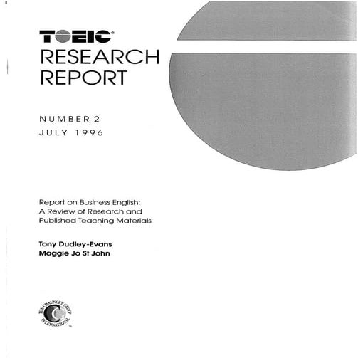 Toeic report on business english