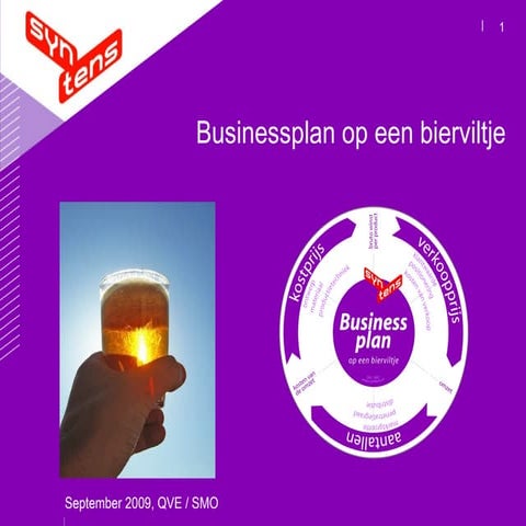 Businessplan op een bierviltje