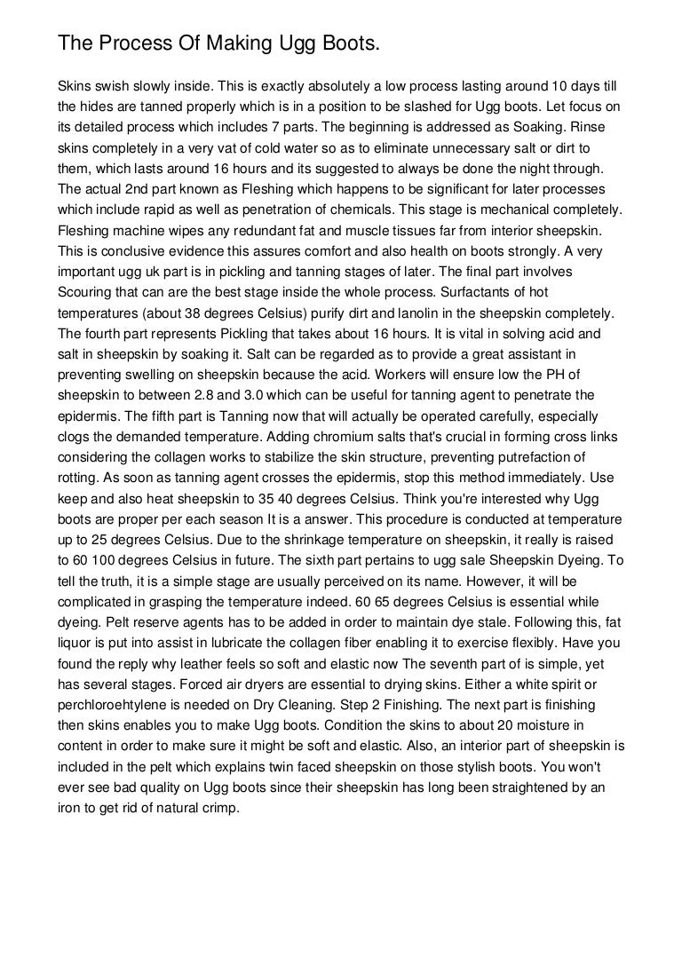 uggs manufacturing process