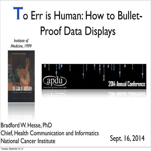 To err is human, bullet proofing data displays