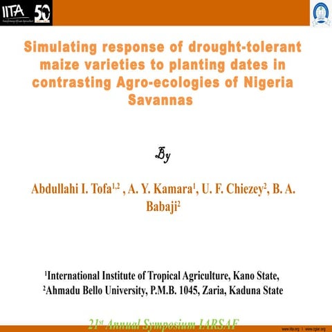 Simulating response of drought-tolerant maize varieties to planting dates in ...